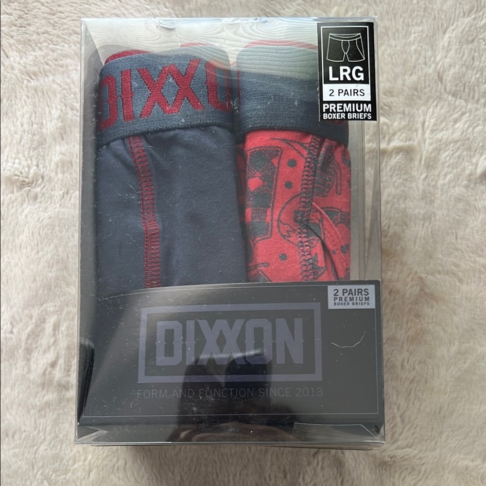 DIXXON Men's Boxer Briefs - Black and Red 2-Pack